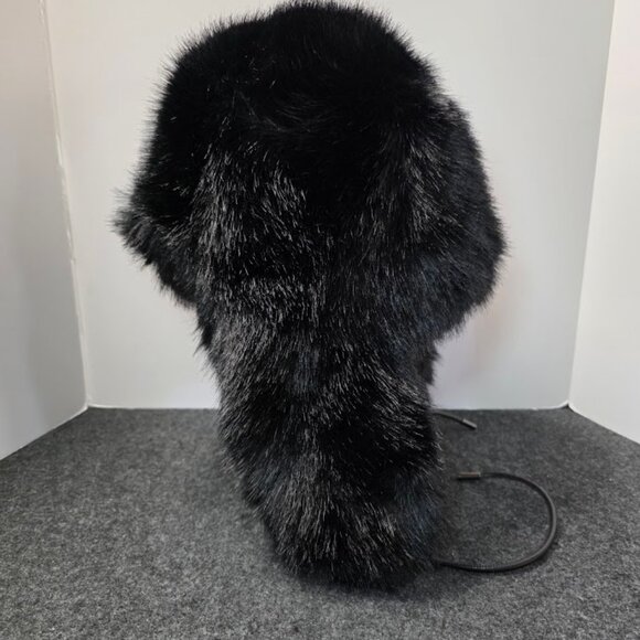 NWT Adrienne Landau Faux Fur Trapper Hat in Black OS - Picture 6 of 12